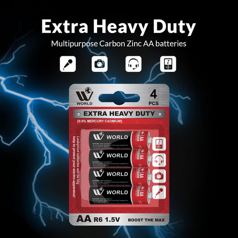 Extra Heavy Duty AA Battery Cells - 4 Pcs | WBM WORLD